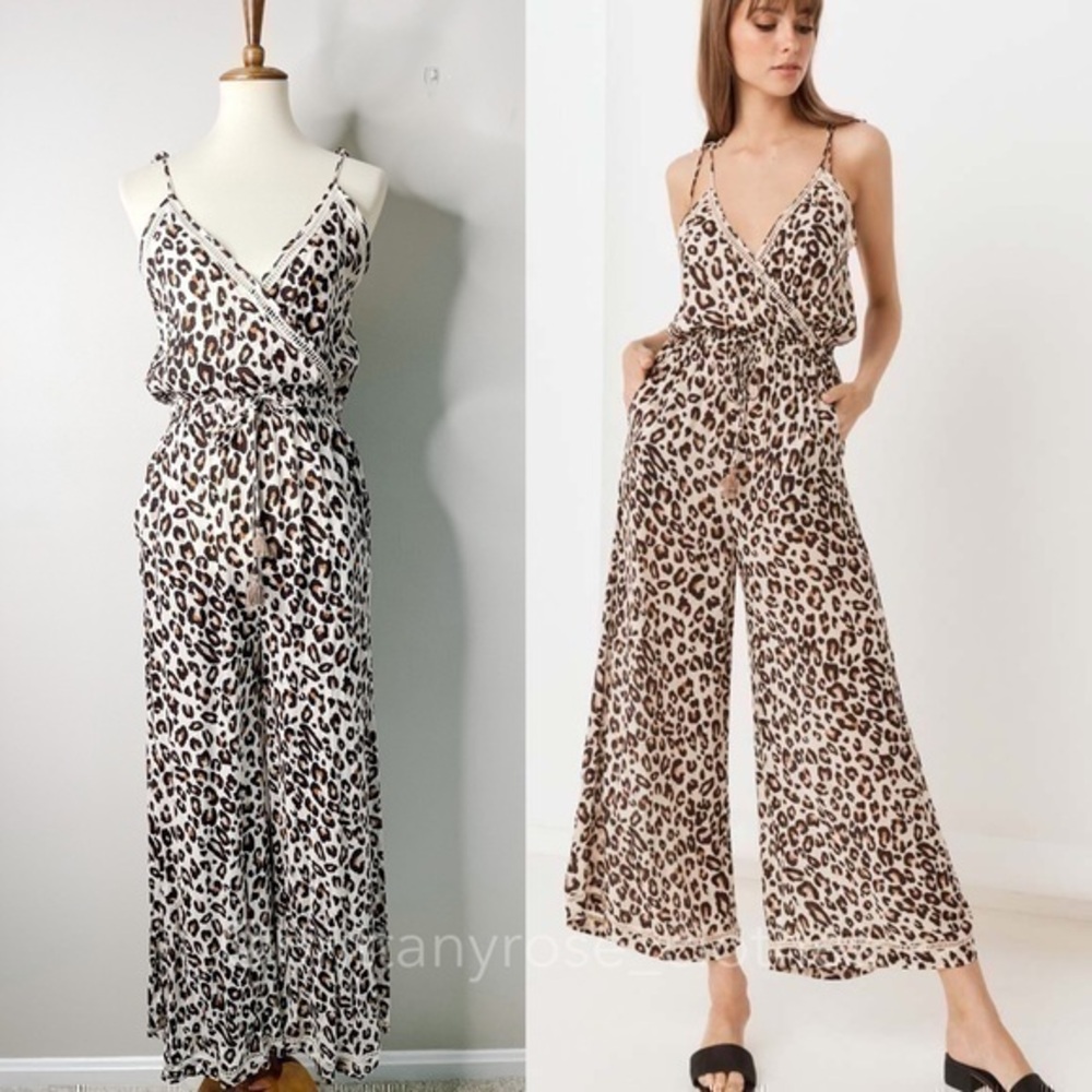 SPELL Bodhi Leopard Wide Leg Jumpsuit - Festival